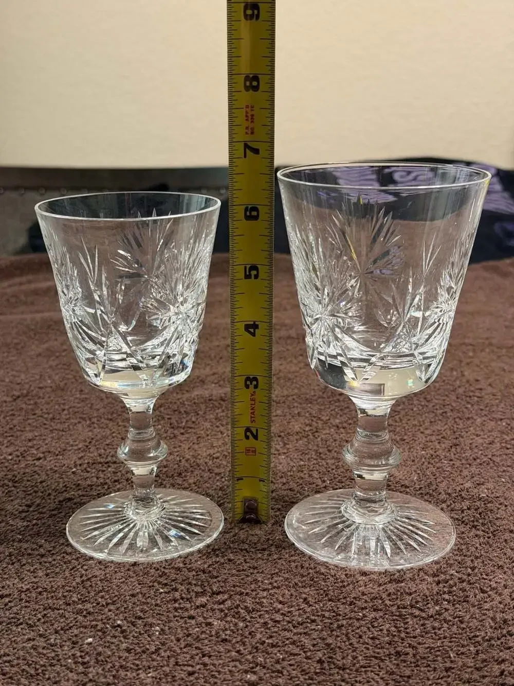 Set of 6 Vintage Edinburgh Crystal 'Star of Edinburgh' Cut Crystal Wine Glasses